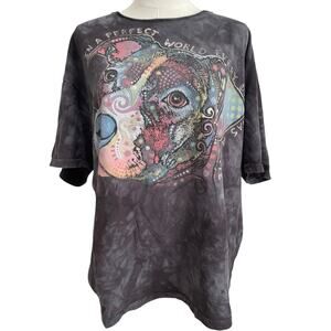 The Mountain Shirt Womens XL Dog Tie Dye‎ Art To Wear Slouchy 90s Grunge